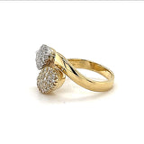 Edler Toi-et-Moi Bicolor Ring in 18 Karat Gold mit lebhaften Brillanten