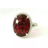 Beeindruckender Ring & Anhänger in 14 Karat Weißgold mit Rubellit & Brillanten