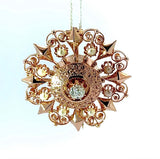 Art Déco Brosche in 14 Karat Roségold mit Altschliff-Diamant & Naturperlen