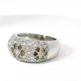 Edler Ring in 18 Karat (750) Weißgold mit Brillanten & Fancy Brillanten