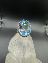 Edler Ring in 18 Karat Gelbgold mit augenreinem Aquamarin & Brillanten