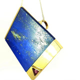 Einmaliger Anhänger in 18 Karat Gelbgold mit Lapis Lazuli und rosa Turmalin