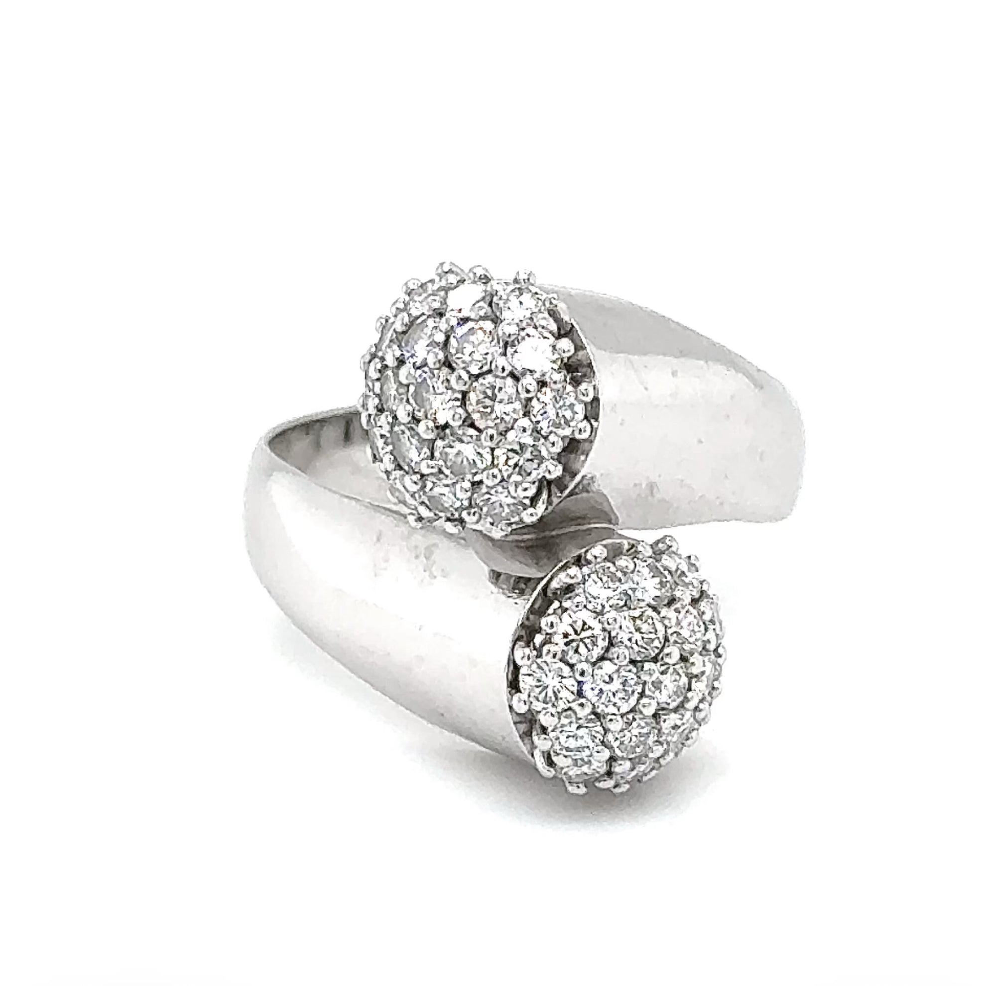 Zeitloser Toi et Moi Ring in 18 Karat Weißgold mit feinen Brillanten