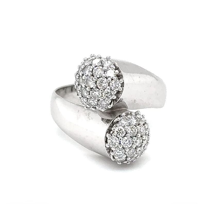 Zeitloser Toi et Moi Ring in 18 Karat Weißgold mit feinen Brillanten