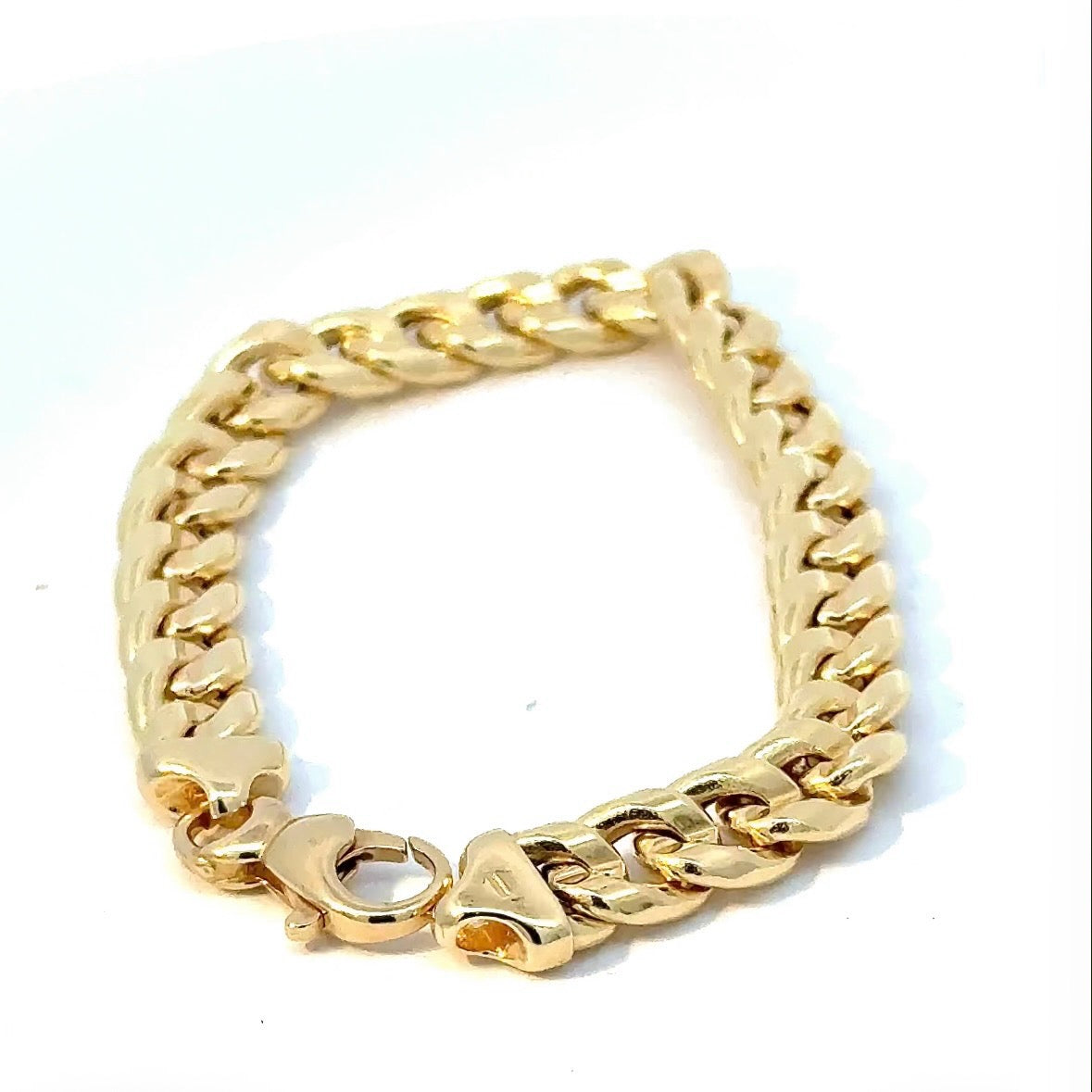Breites Panzerketten-Armband in 18 Karat (750) Gelbgold mit Karabiner