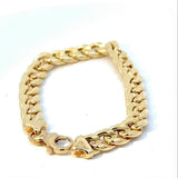 Breites Panzerketten-Armband in 18 Karat (750) Gelbgold mit Karabiner