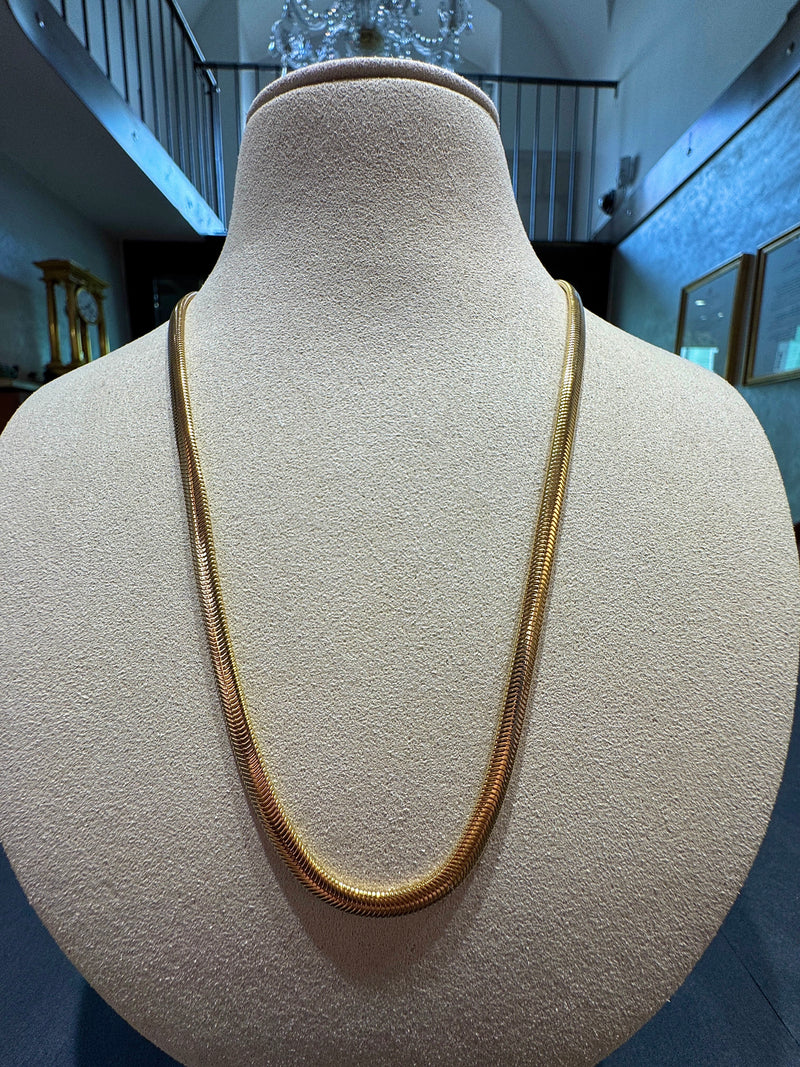 Edle Fischgräten Halskette in 18 Karat Gelbgold mit Karabiner | Halsketten - Schmuck Schroll