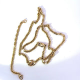 Massive Diamantierte Ankerkette in 14 Karat Gelbgold mit Verlängerungskette