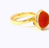 Moderner Tamara Comolli Ring „Bouton Large Carnelian“ in 18 Karat Gelbgold