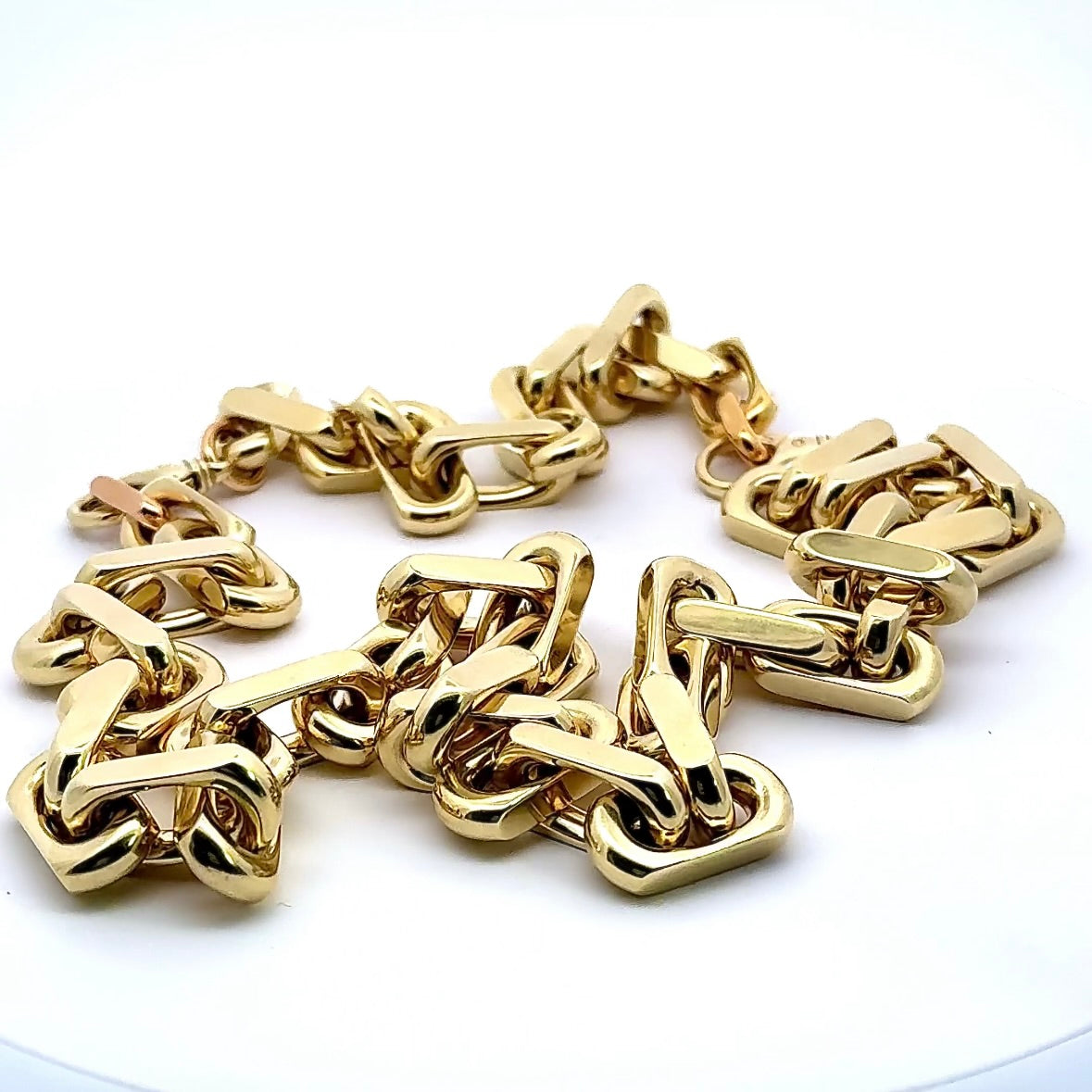 Diamantierte Ankerkette mit Armband in 14 Karat Gelbgold - über 500 Gramm Gold (PREIS AUF ANFRAGE)