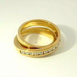 Moderner Design-Ring in 14 Karat Gelbgold mit feinen Brillanten