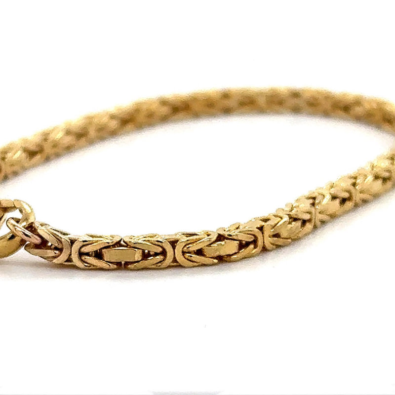 Zeitloses und massives Königsketten-Armband in 14 Karat Gelbgold - mit Karabiner