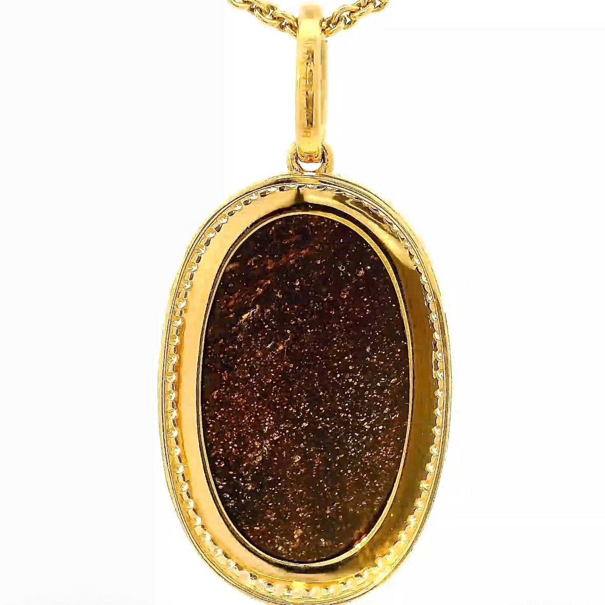 Prunkvoller Anhänger in 18 Karat Gelbgold mit australischem Boulderopal & Brillanten
