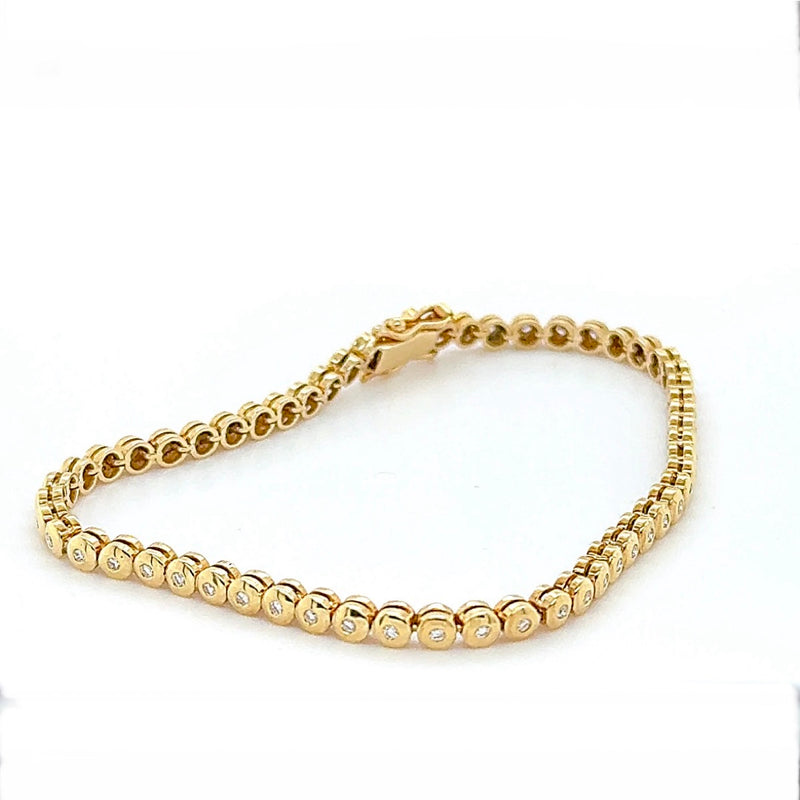 Elegantes Tennis Armband in 18 Karat Gelbgold mit feinen Brillanten