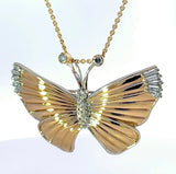 Schmetterling-Anhänger in 14 Karat Gelb- & Weißgold mit Diamanten & Brillanten
