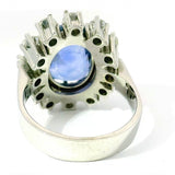 Prunkvoller Entourage Ring in 18 Karat Weißgold mit Saphir & Brillanten