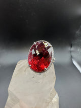 Beeindruckender Ring & Anhänger in 14 Karat Weißgold mit Rubellit & Brillanten