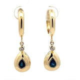 Elegante Ohrringe in 14 Karat Gelbgold mit Saphiren & Brillanten