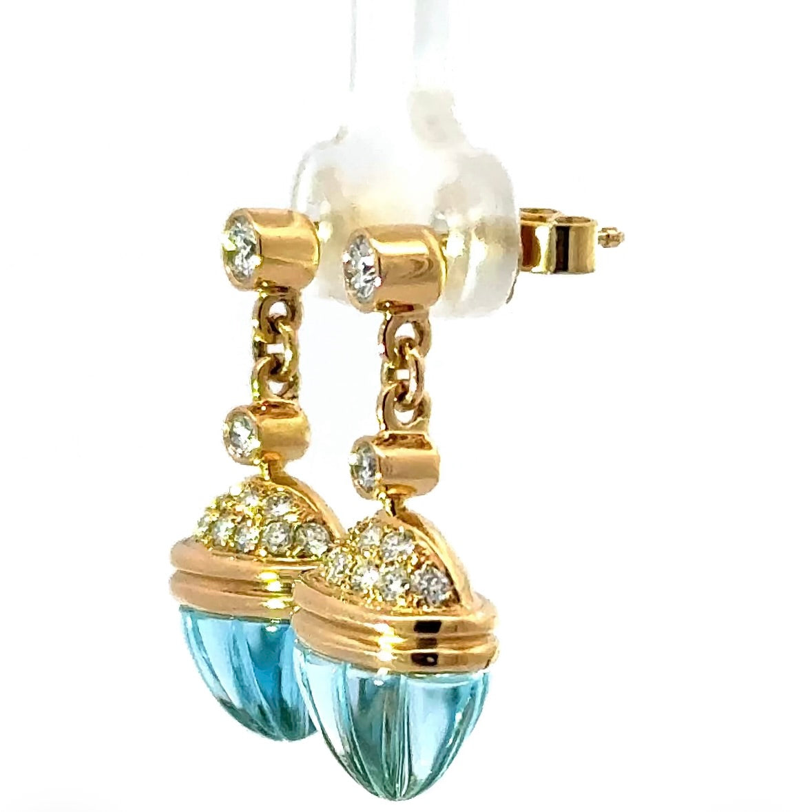 Edle Ohrringe in 18 Karat Gelbgold mit Topas & hochfeinen Brillanten von Lüth Bijoux