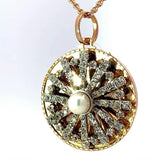 Besonderer Vintage-Anhänger in 18 Karat Roségold mit Diamanten & Perle