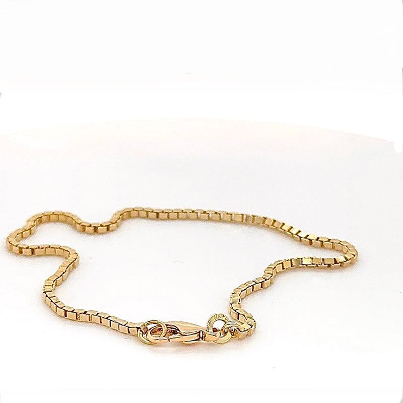 Zierliches Venezianer-Armband in 14 Karat Gelbgold mit Karabiner