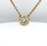 Edler Solitär Anhänger in 14 Karat Gelbgold mit feinen Brillant & Kette
