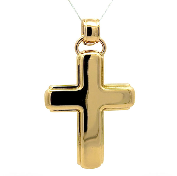 Riesiger Kreuz Anhänger in 18 Karat strahlendem Gelbgold von C'est Laudier