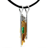 Einmaliger Anhänger in 18 Karat Weißgold & 900er Gelbgold mit Smaragd & Brillanten