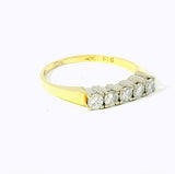 Halbmemory Ring in 14 Karat Gelb- & Weißgold mit Brillanten