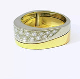Handgefertigter Bicolor Ring in 18 Karat Gold mit feinen Brillanten