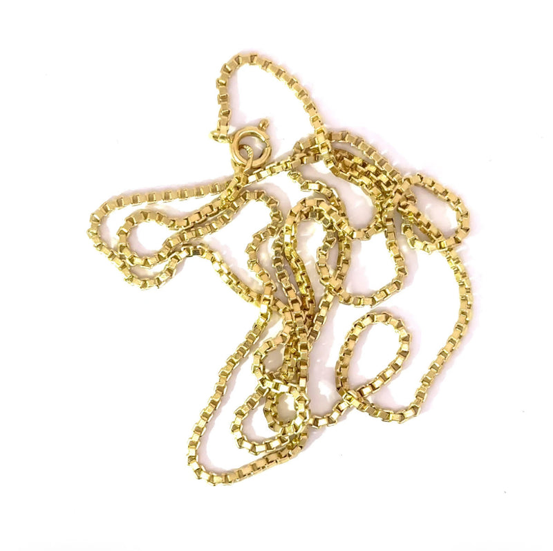 Lange Venezianerkette in 14 Karat Gelbgold mit Federring