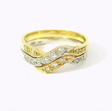 Ausgefallenes Ring-Duo in 14 Karat Gelb- & Weißgold mit Diamanten