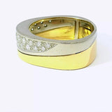 Handgefertigter Bicolor Ring in 18 Karat Gold mit feinen Brillanten