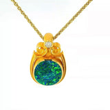 Besonderer Anhänger in 18 Karat Gelbgold mit Brillant & Opaldublette