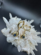 Elegante Ohrringe in 14 Karat Gelbgold mit Saphiren & Brillanten