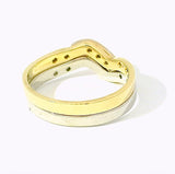 Ausgefallenes Ring-Duo in 14 Karat Gelb- & Weißgold mit Diamanten