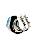 Hochwertige Ohrringe in 18 Karat Weißgold mit Blautopas