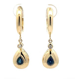 Elegante Ohrringe in 14 Karat Gelbgold mit Saphiren & Brillanten