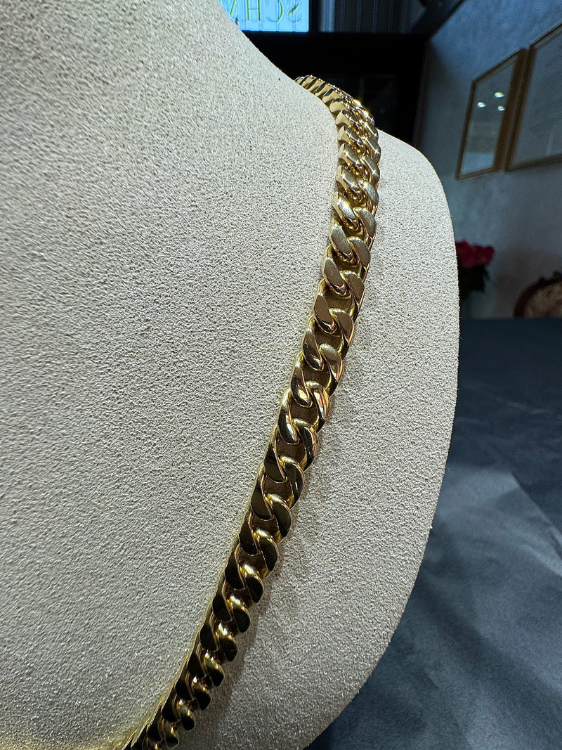 Panzerkette in 18 Karat Gelbgold – 103 Gramm mit zeitloser Struktur