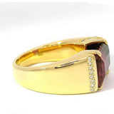 Beeindruckender Ring in 14 Karat Gelbgold mit Bicolor-Turmalin & Brillanten