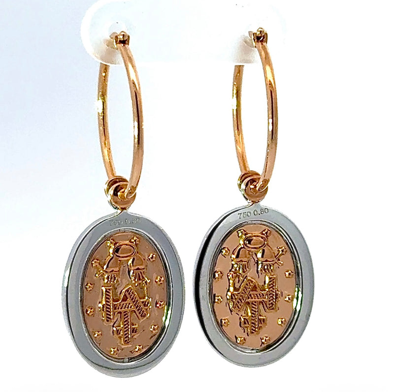 Moderne Madonna Ohrringe in 14 Karat Gold mit feinen Brillanten