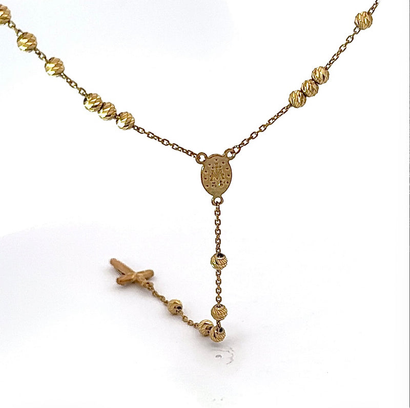 Zeitloser Rosenkranz in 14 Karat (585) Gelbgold mit Madonna & Jesus