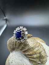 Hochwertiger Ring in 18 Karat Gelb- & Weißgold mit Saphir & Brillanten