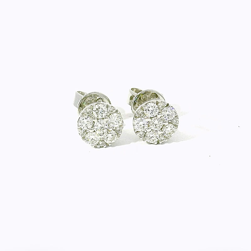 Moderne Brillantstecker in 18 Karat Weißgold mit hochfeinen Brillanten