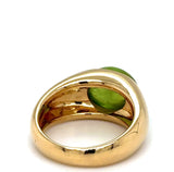 Massiver Ring in 18 Karat Gelbgold mit leuchtendem Peridot