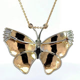 Schmetterling-Anhänger in 14 Karat Gelb- & Weißgold mit Diamanten & Brillanten