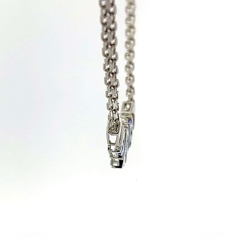 Elegantes Collier in 14 Karat Weißgold mit feinen Tansaniten & Brillanten