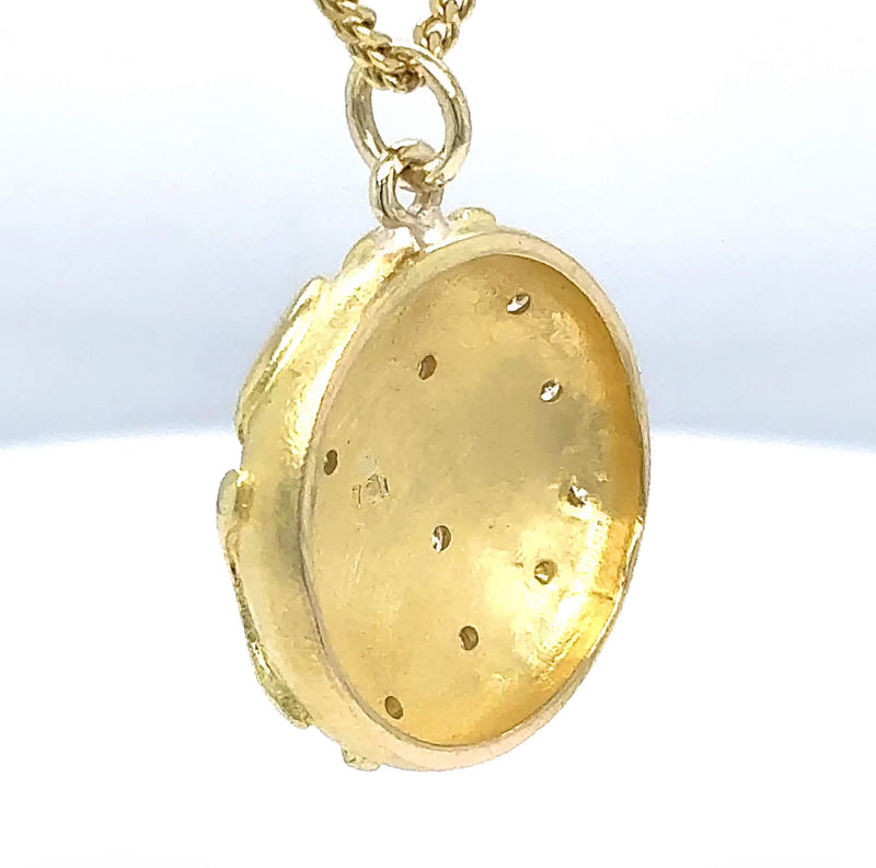 Ausgefallener Anhänger in 18 Karat Gelbgold mit feinen Brillanten