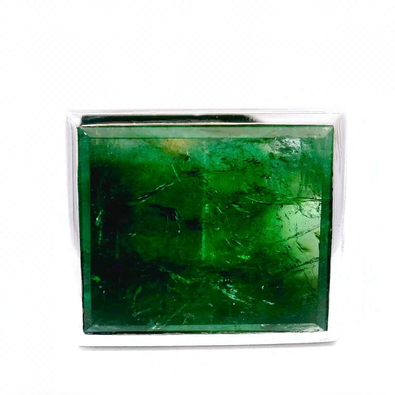 Einmaliger Ring in 18 Karat Weißgold mit beeindruckendem Turmalin