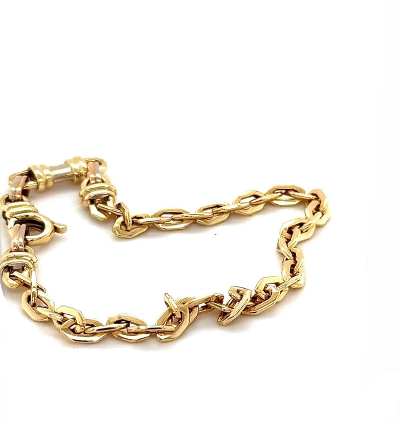 Ausgefallenes Armband in 14 Karat Gelbgold mit Karabiner